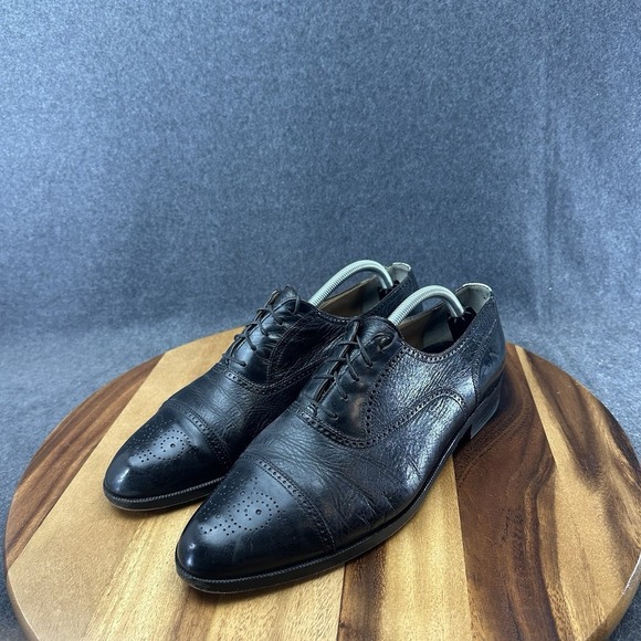 Bruno Magli Shoes Mens 11M Black Leather Charles Brogue Cap Toe Oxfords Italy main image 12